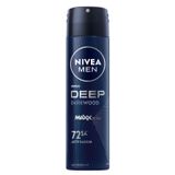 NIVEA MEN Erkek Sprey Deodorant Deep Darkwood 150ml, 72 Saat Anti-Perspirant Ter ve Ter Kokusuna Karşı Koruma, Maskülen Koku,Aktif Karbon
