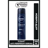 NIVEA MEN Erkek Sprey Deodorant Deep Darkwood Aktif Karbon 150ml, 72 Saat Anti-perspirant Ter Koruması