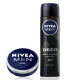 Nivea MEN Erkek Sprey Deodorant Deep Dimension 150ml, 72 Saat Koruma ve Erkek Bakım Kremi 75ml