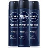 Nivea Men Erkek Sprey Deodorant Deep Dimension Aktif Karbon 150ML, 72 Saat Anti-Perspirant Koruma - 149 ml