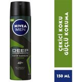 NIVEA Men Erkek Sprey Deodorant Deep Dimension Amazonia 48 Saat Anti-perspirant Koruma 150ml, Çekici Koku - 150 ml