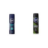 NIVEA Men Erkek Sprey Deodorant Dry Fresh 72 Saat Anti-perspirant Koruma, Ekstra Kuruluk, 150 ml X2 + NIVEA Men Erkek Sprey Deodorant Deep Dimension Amazonia 48 Saat Koruma, 150 ml
