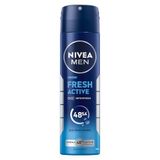 NIVEA MEN Erkek Sprey Deodorant Fresh Active 150 ml,Ter Kokusuna Karşı 48 Saat Koruma,Okyanus Özleri,Alüminyum İçermeyen Formül