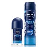 NIVEA Men Erkek Sprey Deodorant Fresh Active 150ml Ve Mini Roll-on Fresh Active 25ml P09749