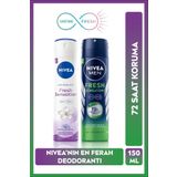 NIVEA Men Erkek Sprey Deodorant Fresh Sensation 150ml Ve Kadın Sprey Deodorant Fresh Sensation 150ml
