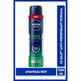 NIVEA MEN Erkek Sprey Deodorant Fresh Sensation 250ml, 72 Saat Anti-perspirant Ter Koruması, Avantajlı Boy