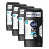 NIVEA Men Erkek Stick Deodorant Black&White Invisible Fresh 72 Saat Anti-Perspirant Koruma, 50 ml (4 paketi)