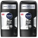 NIVEA MEN Erkek Stick Deodorant Black&white Invisible Original 50ml 72 Saat Anti-perspirant Ter Koruması (2 paketi)