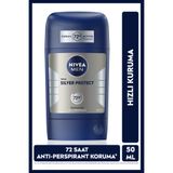 NIVEA MEN Erkek Stick Deodorant Silver Protect 50ml, 72 Saat Anti-perspirant Koruma, Hızlı Kuruma