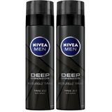 NIVEA MEN Erkek Tıraş Jeli Deep Dimension 200ml, Maxx tech, Aktif Karbon, Kaygan Tıraş Deneyimi (2 paketi)