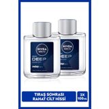 NIVEA MEN Erkek Tıraş Sonrası Nemlendirici Losyon Deep Comfort 100ml, Tahriş Karşıtı, X2 Adet