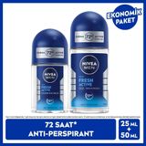 Nivea Men Fresh Active Roll-On 50+25 ml 2li hediyeli