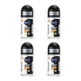 Nivea Men Invisible Black and White Güçlü Etki 4x50 ml Erkek Roll-On