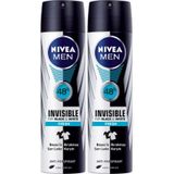 Nivea Men Invisible Black White Fresh 2x150 ML Sprey Deodorant