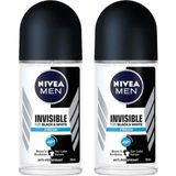 Nivea Men Invisible Black&White Fresh 2x50 ml Erkek Roll-On Deodorant