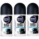 Nivea Men Invisible Black&White Fresh 3x50 ml Erkek Roll-On Deodorant