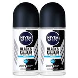 Nivea Men Invisible Black&White Fresh 50 ml Erkek Roll-On Deodorant + Nivea Men Sport 500 ml Duş Jeli