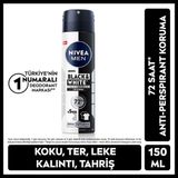 Nivea Men MEN Erkek Sprey Deodorant Black&White Invisible Original 150ml, 72 Saat Anti-perspirant Ter Koruma, Alkolsüz - 150 ml