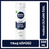 Nivea Men MEN Erkek Tıraş Köpüğü 200ml, Hassas Ciltler, Hızlı Koruma, Rahatlatıcı, Konforlu Tıraş Deneyimi