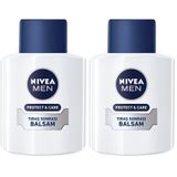 NIVEA Men Protect&Care Nemlendirici Tıraş Sonrası Balsam 100 ml, Hızlı Emilir, Normal ve Kuru Ciltler (2 paketi)