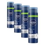 NIVEA Men Protect&Care Tıraş Köpüğü 200 ml, Kuru Ciltler İçin, Pürüzsüz Tıraş (4 paketi)