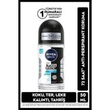 NIVEA MEN Roll-on Deodorant Black & White Invisible Fresh, 50ml, 72 Saat Anti-perspirant Ter Koruması