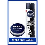 Nivea MEN Sprey Deodorant Black&White Invesible Original 150ml ve Nemlendirici Erkek Bakım Kremi 75ml