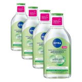 NIVEA Micellar Makyaj Temizleme Suyu Arındırıcı ve Matlaştırıcı 400 ml, Yüz, Göz ve Dudak Temizleyici, Amino Asit Kompleksi ve Okyanus Yosunu Özü (4 paketi)