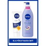 Nivea Nemlendirici Kiraz Çiçeği Vücut Losyonu 400ML ve Koruyucu Balmumu El Bakım Kremi 75ML