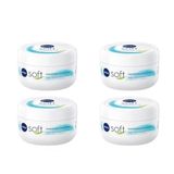 NIVEA Nemlendirici Soft Bakım Kremi , El Yüz Vücut, Besleyici, Jojoba Yağı, E Vitamini 200 ml * 4 ADET