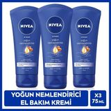 Nivea Nıvea 75 ml x 3 Yoğun Nemlendirici El Kremi Derinlemesine Bakım ve Hızlı Emilim Sağlar