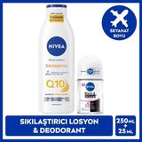 Nivea Nıvea Q10 Sıkılaştırıcı Vücut Losyonu 250 ml ve Kadın Roll-On Deodorant 25 ml, 72 Saat Ter Koruması
