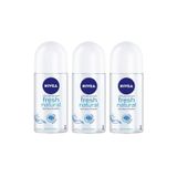 NIVEA Nıvea Roll On Kadın 50 ml Fresh Natural 3 Adet P07287