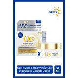 NIVEA Olgun ve Kuru Ciltlere Özel Kırışıklık Karşıtı Ekstra Besleyici Q10 SPF15+Gündüz Kremi 50ml