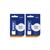 NIVEA Original Care Dudak Bakım Kremi, 24 Saat Nem, Shea Yağı ve Doğal Yağlar ile, 4,8 gr, 2 Adet