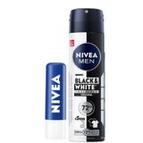 NIVEA Original Care Dudak Bakım Kremi (4,8 gr) + NIVEA MEN Erkek Sprey Deodorant Black&White Invisible Original 150 ml