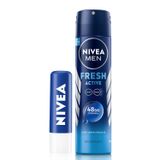 NIVEA Original Care Dudak Bakım Kremi (4,8 gr) + NIVEA MEN Erkek Sprey Deodorant Fresh Active 150 ml