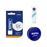 NIVEA Original Care Dudak Bakım Kremi (4,8 gr) + Soft Krem 75 ml + Creme 75 ml