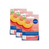Nivea Peach Shine Şeftali 3x4.8 gr Dudak Bakım Kremi