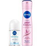Nivea Pearl & Beauty 150 ml Kadın Sprey Deodorant ve Fresh Natural 25 ml Ter Koruması Mini Roll-On