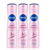 Nivea Pearl & Beauty Antiperspirant 3x50 ml Kadın Sprey Deodorant