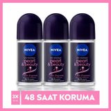 Nivea Pearly Beauty Fine Fragrance 3x50 ml Kadın Roll-On