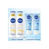 Nıvea Q10 7 Günde Sıkılaştırıcı Vücut Bakım Losyonu 250Ml Kolajen, X2 Adet Canlandırıcı Peelingi 150Ml X2