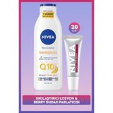 Nivea Q10 7 Günde Sıkılaştırıcı Vücut Bakım Losyonu 250ML ve Berry Renkli Nemlendirici Dudak Kremi