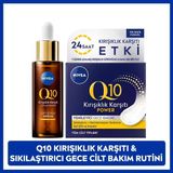 Nivea Q10 Çift Etkili Cilt Serumu 30 ml ve Kırışıklık Karşıtı Gece Bakım Kremi 50 ml Tüm Cilt Tipleri İçin