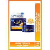 NIVEA Q10 Energy Anti-Wrinkle Revitalizing Night Cream 50ml, with Vitamin C, for Tired-Looking Skin