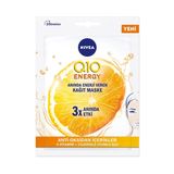 NIVEA Q10 Energy Kağıt Yüz Maskesi 1 Adet,Kırışıklık Karşıtı İnce Çizgiler,Nemlendirici,Anti-Oksidan,C Vitamini