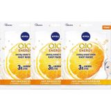 Nivea Q10 Energy Oksidan İçerikler C Vitamini Kağıt Maske 3'lü