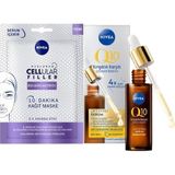 Nivea Q10 Karşıtı Çift Etkili Cilt Serumu 30ML Hyaluron Cellular Fıller Dolgunlaştırıcı Kağıt Maske