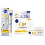 NIVEA Q10 Kırışıklık Karşıtı Bakım Seti,Gündüz Kremi SPF30 ve Cilt Serumu 15 ml,Anında Etkili,Yaşlanma Karşıtı